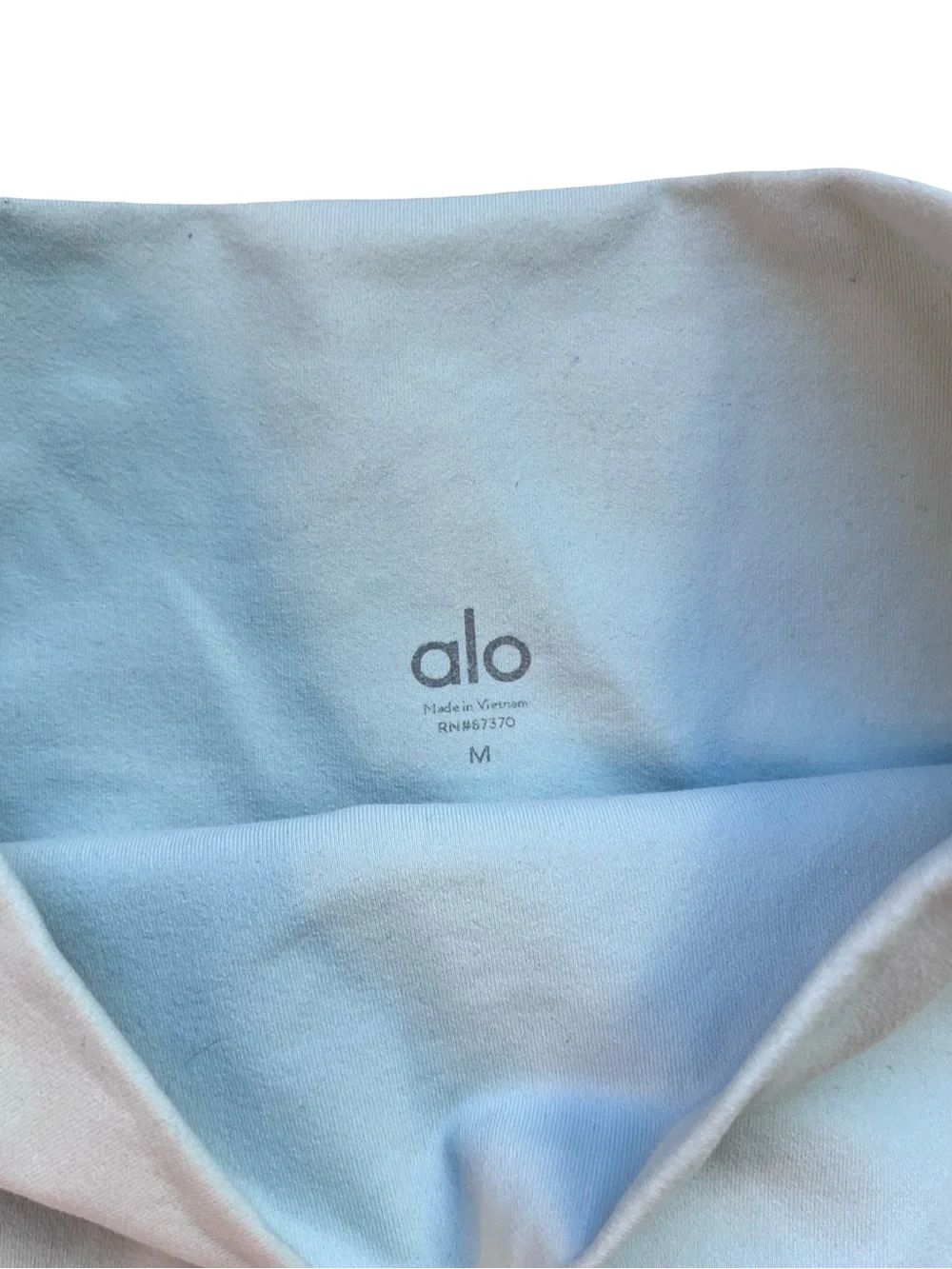Alo Yoga Coast Capri Leggings High Waist Mesh Cropped Women's Med Baby Blue